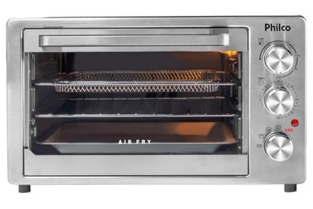 Forno Elétrico Philco 50l Cinza Espelhado Full Glass PFE50PE 127V