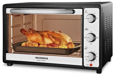 MONDIAL Forno Elétrico 52L Grand Family II, Preto/Inox, 1800W, 110V - FRN-52-B