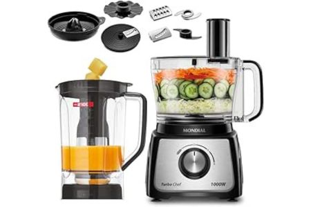 MONDIAL Multiprocessador Turbo Chef 9 em 1, Preto, 1000W, 110V - MPN-01-BF