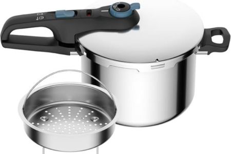 Panela De Pressão Rochedo Inox Trendy 6 litros Com Cesta De Vapor