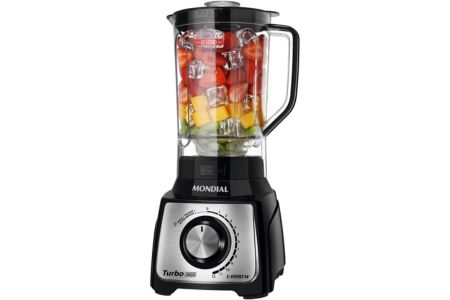 MONDIAL Liquidificador Turbo, Preto/Inox, 1200W, 220V - L-1200 BI